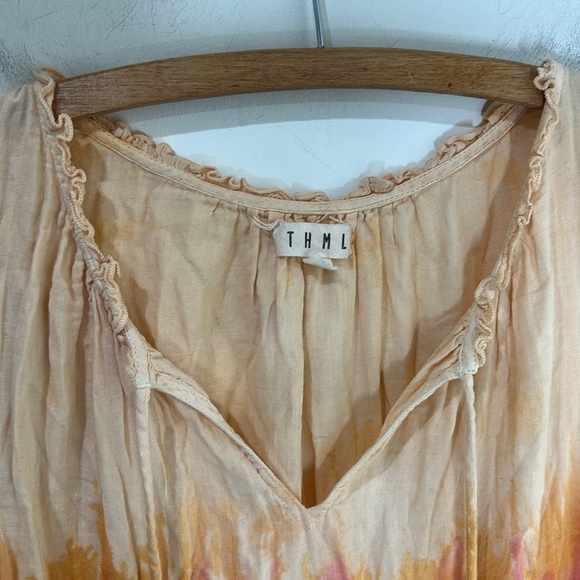 THML Tie Dyed Tiered Boho Midi Dress Size Small - Picture 6 of 16